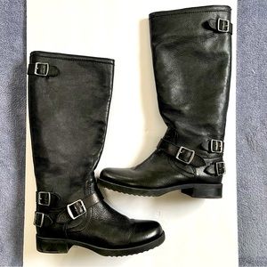 Arturo Chiang Ella Boot riding Moto Motorcycle Boot Boots black leather buckles